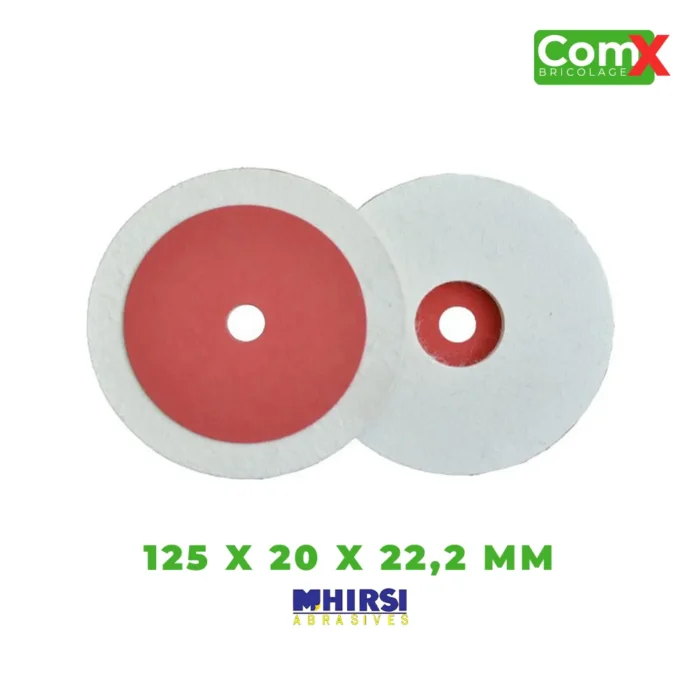 Disque de polissage en feutre dur MHIRSI 125 * 20 * 22.2 mm