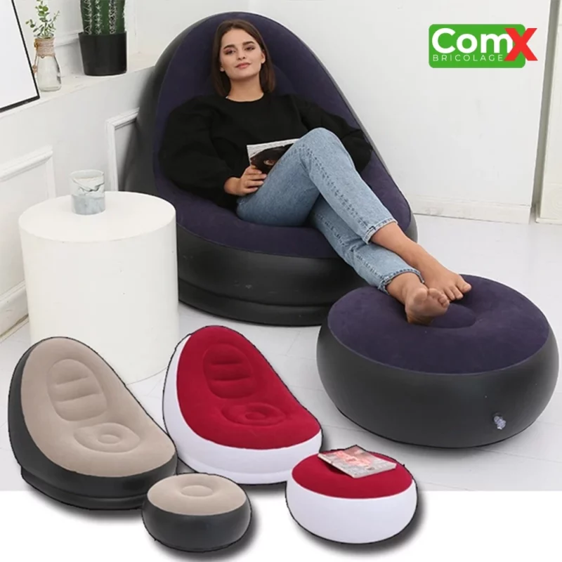 Canapés + Pouf Gonflable – Confort, Style et Mobilité