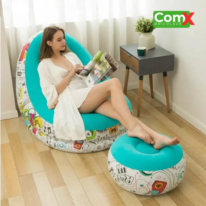 Canapés + Pouf Gonflable – Confort, Style et Mobilité