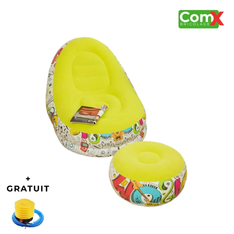 Canapés + Pouf Gonflable – Confort, Style et Mobilité