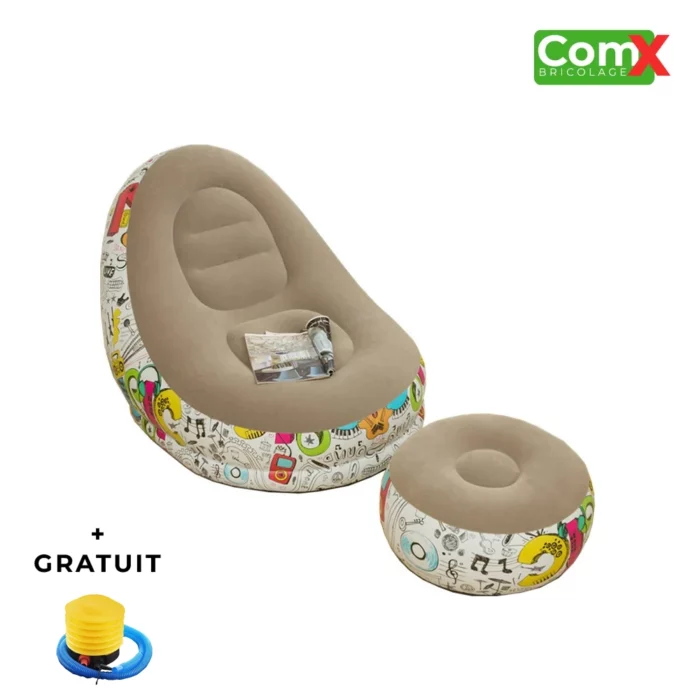 Canapés + Pouf Gonflable – Confort, Style et Mobilité