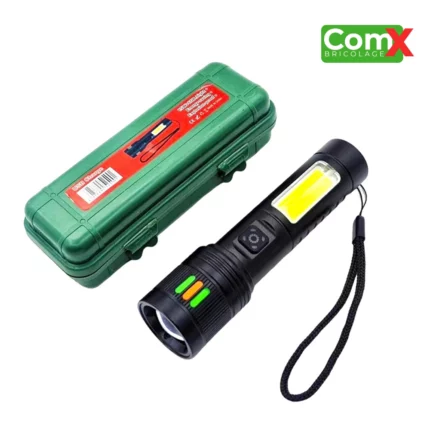 Lampe Torche LED Rechargeable 15W avec Zoom – Puissance, Robustesse et Polyvalence